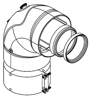 Отвод 90° 60/100 с ревизионным отверстием