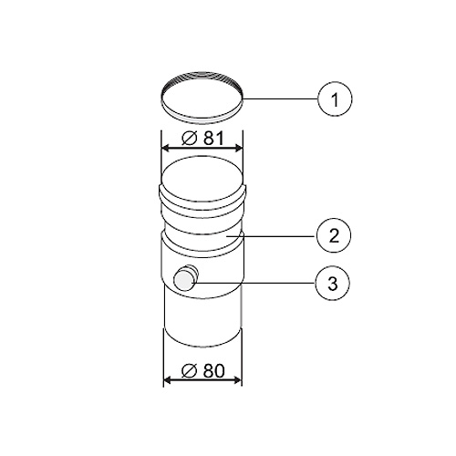 Конденсатоотводчик (алюм.), со шлангом и сифоном, д.80 мм.