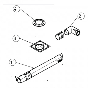 Горизонтальный проход через стену/крышу, 1м, 80/125мм