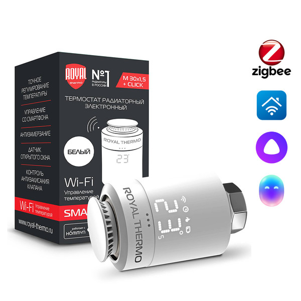 Термостат радиаторный электронный ROYAL THERMO Smart Heat, белый