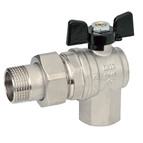 Кран шар  угловой с американкой 1" STOUT баб.