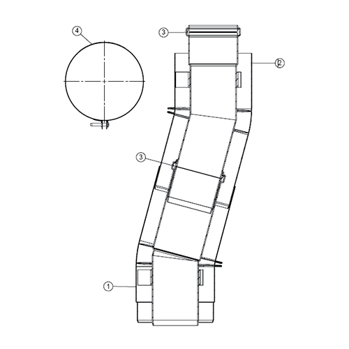 Телескопический участок для компенсации смещения трубы (алюм.), коаксиальный   0,33 м - 0,56м 60/100