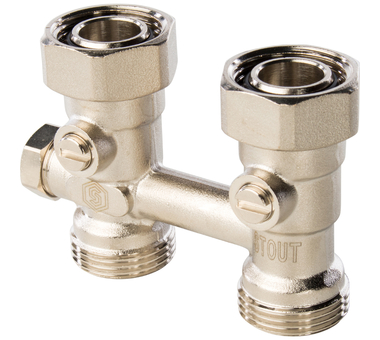 Узел нижнего подключения для однотрубной системы 3/4" прямой STOUT