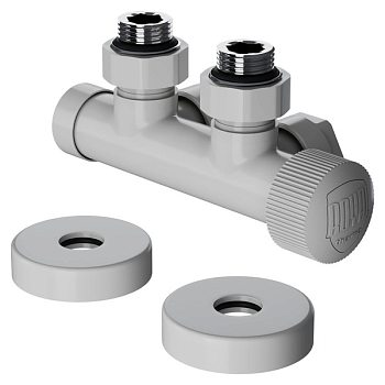 Узел нижнего подключения термостатический угловой Royal Thermo Design Pro 15мм М30х1,5 (Белый)