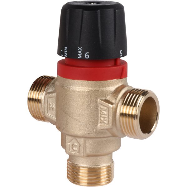 Термостатический смесительный клапан для отопления и ГВС Rommer 3/4 НР 35-60°С KV 1,6 (боковое смеш)