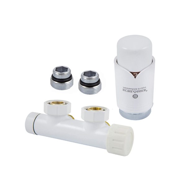 Узел подключ. DUO-PLEX Белый Угловой, правый 3/4 x М22x1,5 + 2 Ниппеля 1/2x3/4