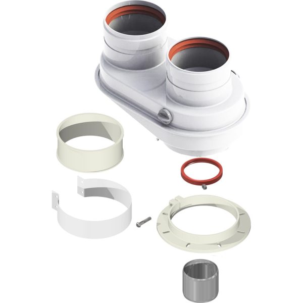 Адаптер для разд. системы м/м 60/100 на 80/80 (хомут в комп. + муфта соед. 50мм Ø60 П/П) DR thermo