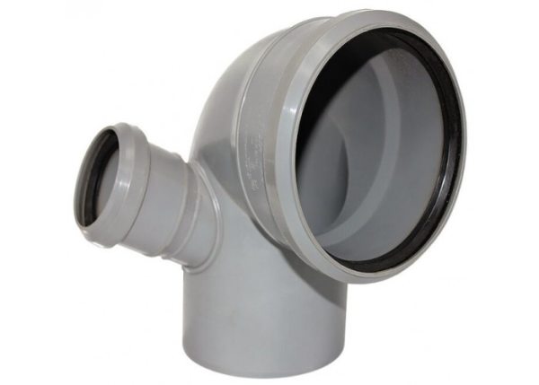 Отвод 110 50*45 c  патрубком (выход 50 левый) канал. вн. PPRC