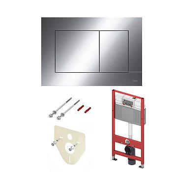 Комплект для установки подвесного унитаза: застенный модуль,TECEnow, хром (ДУБЛЕР)