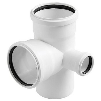 Крестовина канализационная двухплоскостная малошумная ПП 110/50/110х87,5° (левая) Polytron Stitle