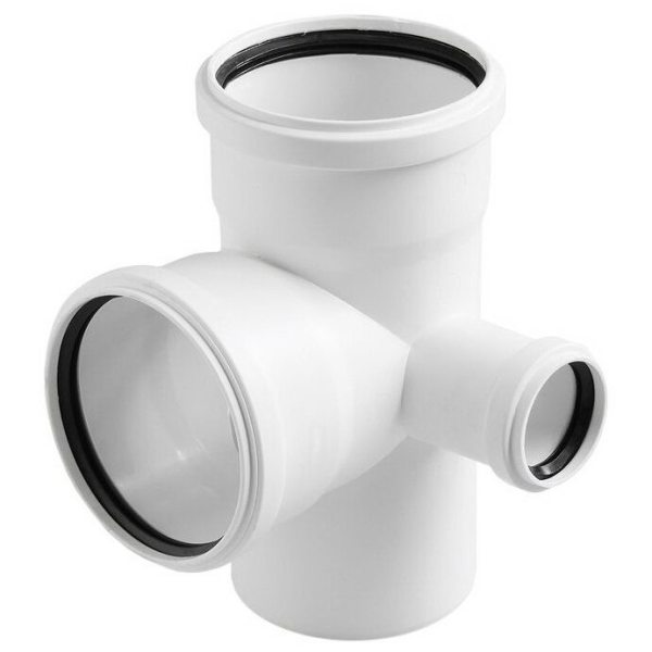 Крестовина канализационная двухплоскостная малошумная ПП 110/50/110х87,5° (левая) Polytron Stitle