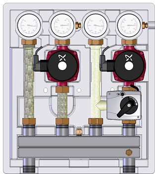 Насосно-смесительный модуль Kombimix UK_MK с насосом Grundfos UPM3 70 (без сервопривода)
