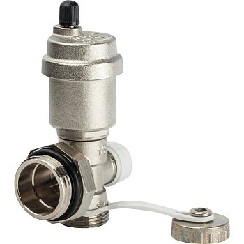 Регулируемый концевой фитинг с дренажным вентилем 1" и автовоздушником STOUT