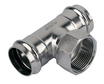 Пресс-тройник из нержавеющей стали с внутренней резьбой 28mm*1/2 ZEISSLER