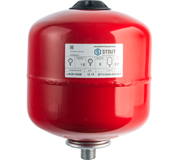 Мембранный бак д/отопления 5л STOUT (3/4",вертикальный, диафрагма)