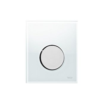 Стеклянная панель смыва для писсуара TECEloop, стекло белое, клавиша хром глянцевый