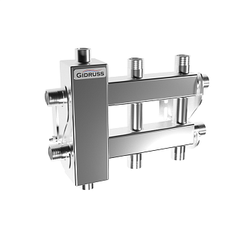 Балансировочный коллектор Gidruss BMSS-40-3DU нерж.сталь (все контуры 3/4")