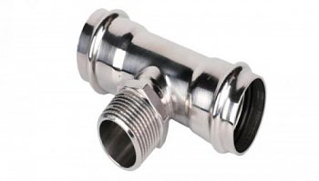 Пресс-тройник из нержавеющей стали с наружней резьбой 15mm*1/2 ZEISSLER