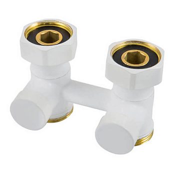 Узел подключ. 50 мм Белый Угловой 3/4 x М22x1,5 