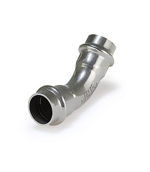 Двухраструбный пресс-угольник 45° из нержавеющей стали 28*28 ZEISSLER