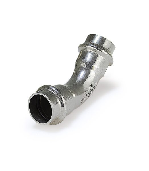 Двухраструбный пресс-угольник 45° из нержавеющей стали 28*28 ZEISSLER