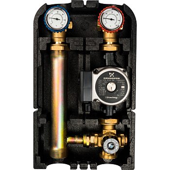 Насосная группа STOUT с прямым контуром 3/4" c насосом Grundfos UPSO 15-65 130 в теплоизоляции