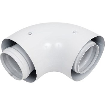 Отвод котловой 90° 60/100, Krats, раструб-труба, алюминий