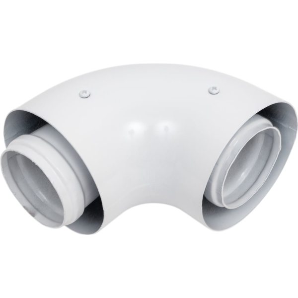 Отвод котловой 90° 60/100, Krats, раструб-труба, алюминий