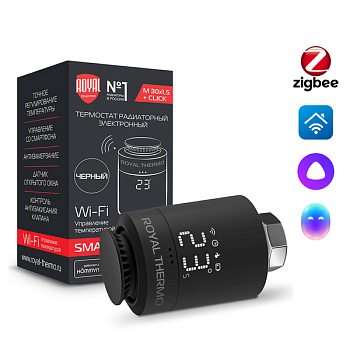 Термостат радиаторный электронный ROYAL THERMO Smart Heat, черный