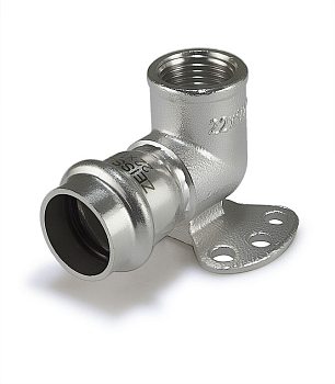 Угольник из нержавеющей стали с креплением (водорозетка) 22*1/2  ВН   ZS