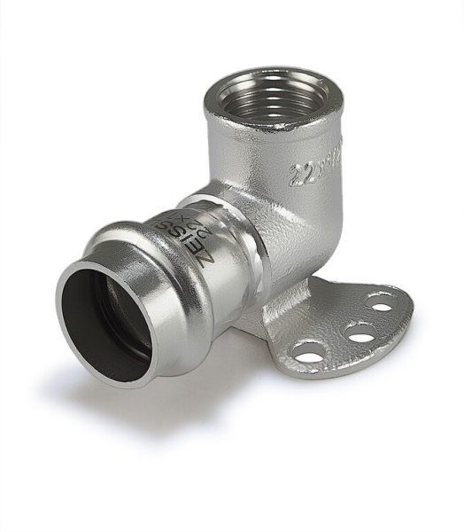 Угольник из нержавеющей стали с креплением (водорозетка) 22*1/2  ВН   ZS