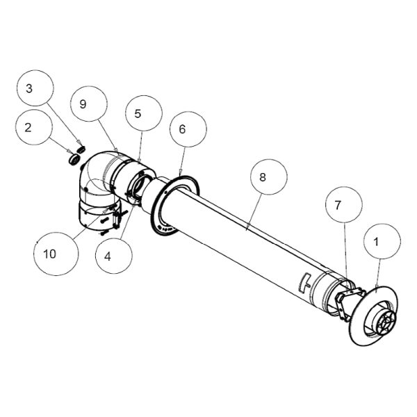 Удлинитель горизонтальный 60/100 1 м "труба в трубе" для котлов Рысь, Ягуар