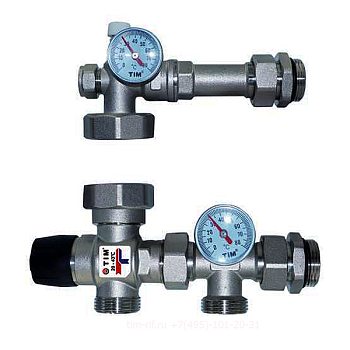 Насосно-смесительный узел с термостатическим клапаном 20-43°, 130мм/180мм TIM без насоса