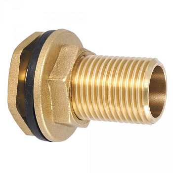 Комплект для подключения пластиковых баков 1" Латунь (штуцер,гайка,прокладка)