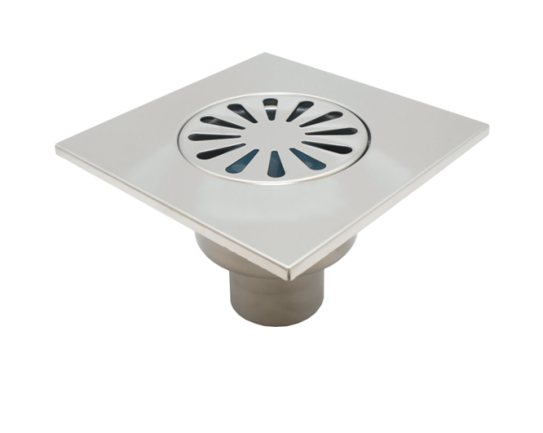 Трап из нежарвеющей стали с горизонтальным выпуском 15см*15см TIM