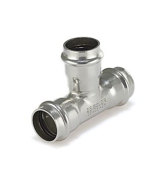 Трехраструбный пресс-тройник из нержавеющей стали 28*28*28mm ZEISSLER