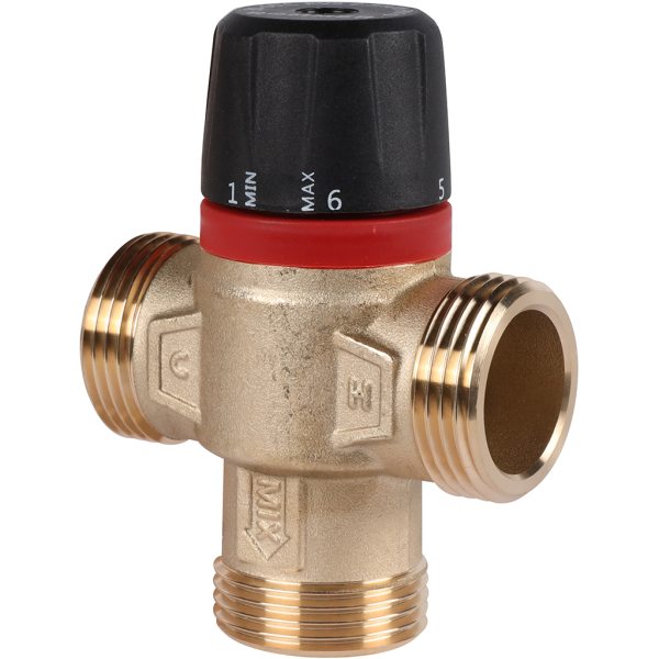 Термостатический смесительный клапан для отопления и ГВС Rommer 1 НР 30-65°С KV 2,3 (центр смешив)