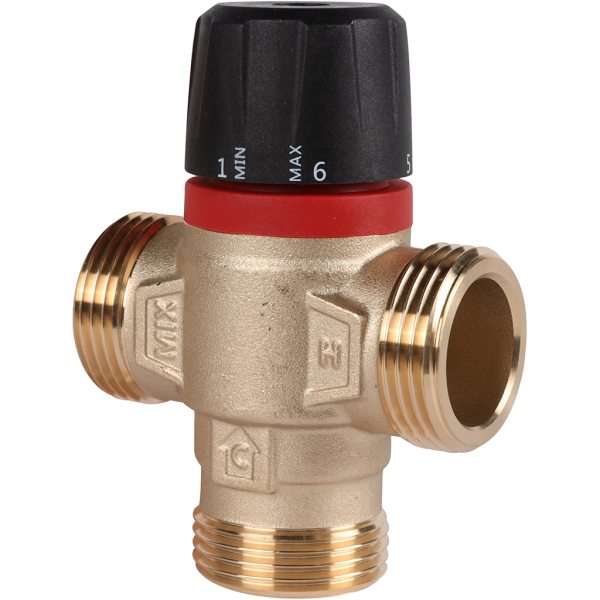 Термостатический смесительный клапан для отопления и ГВС Rommer 1 НР 35-60°С KV 2,5 (боковое смешив)