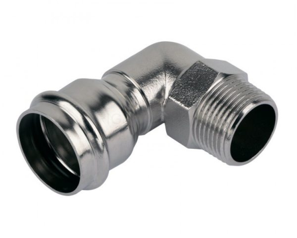 Пресс-угольник из нержавеющей стали 35*1 с наружней резьбой ZEISSLER