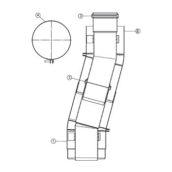 Телескопический участок для компенсации смещения трубы (алюм.), коаксиальный   0,33 м - 0,56м 60/100
