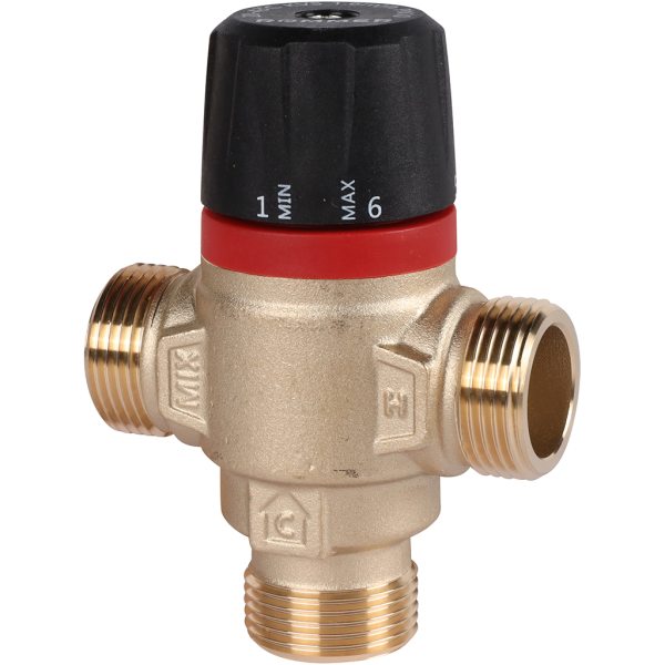 Термостатический смесительный клапан для отопления и ГВС Rommer 3/4 НР 20-43°С KV 1,6 (боковое смеш)