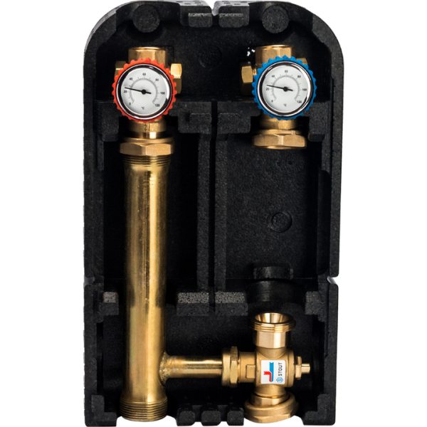 Насосная группа с термостатическим смесительным клапаном 3/4" без насоса в теплоизоляции STOUT