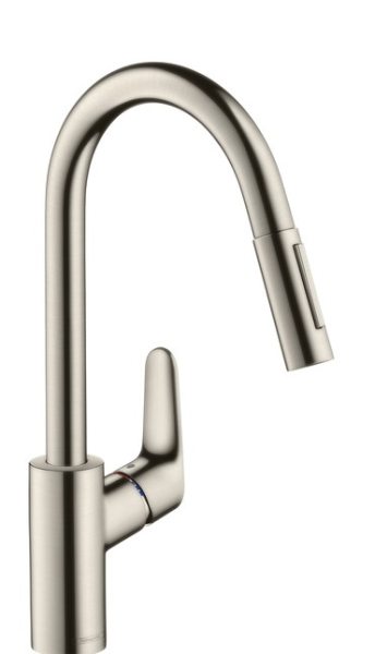 HANSGROHE Focus смеситель для кухни, вытяжной излив (под сталь)